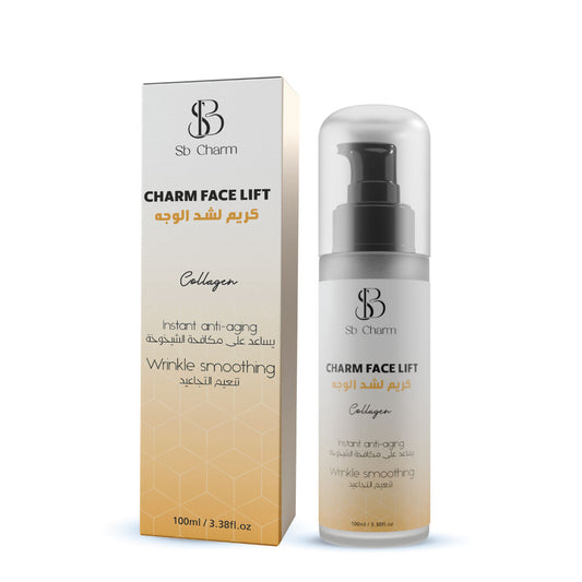 Charm Face Lift 100ml firming face serum with bee venom, collagen and niacinamide. Smooths fine lines and boosts elasticity with a fast‑absorbing feel.